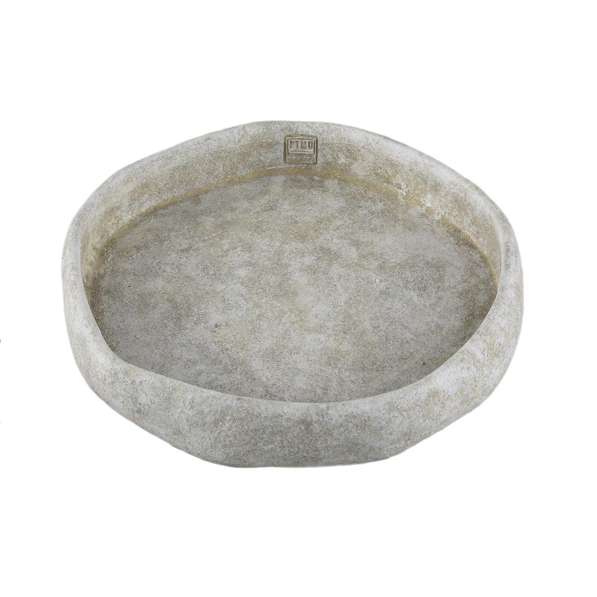 Bowl - Cement, irregular shape, round, White, solid design, L – Yadin | PTMD