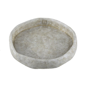 Bowl - Cement, irregular shape, round, White, solid design, L – Yadin | PTMD