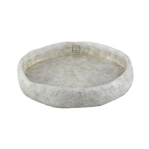 Bowl - Cement, irregular shape, round, White, solid design, L – Yadin | PTMD