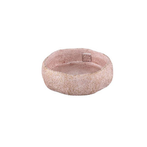 Bowl - Cement, irregular shape, round, pink, solid design, S – Yadin | PTMD