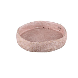 Bowl - Cement, irregular shape, round, Pink, heavy, M – Yadin | PTMD