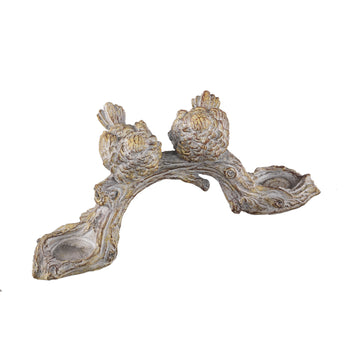 Candle holder – Cement Material, Grey Tone, Bird Motif – Quintyn | PTMD