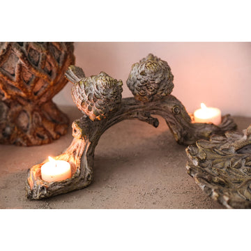 Candle holder – Cement Material, Grey Tone, Bird Motif – Quintyn | PTMD