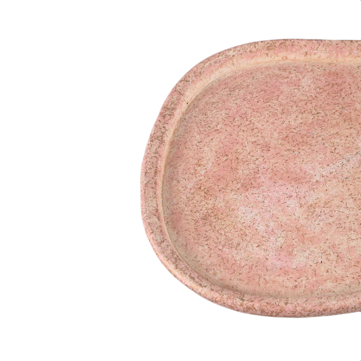 Plate - Cement, organic shape, textured surface, Pink, flat profile, L - Killeen | PTMD