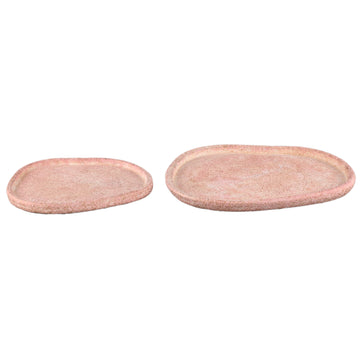 Plate - Cement, organic shape, textured surface, pink, flat profile, S – Killeen | PTMD