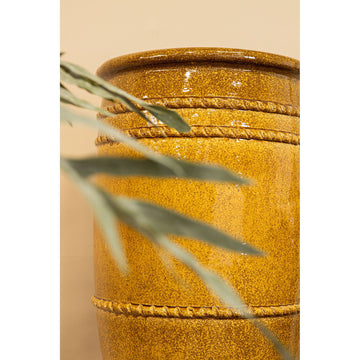 Topf – Hohes Design, Runde Form, Keramik Material, Gelb, L – Lilliah | PTMD