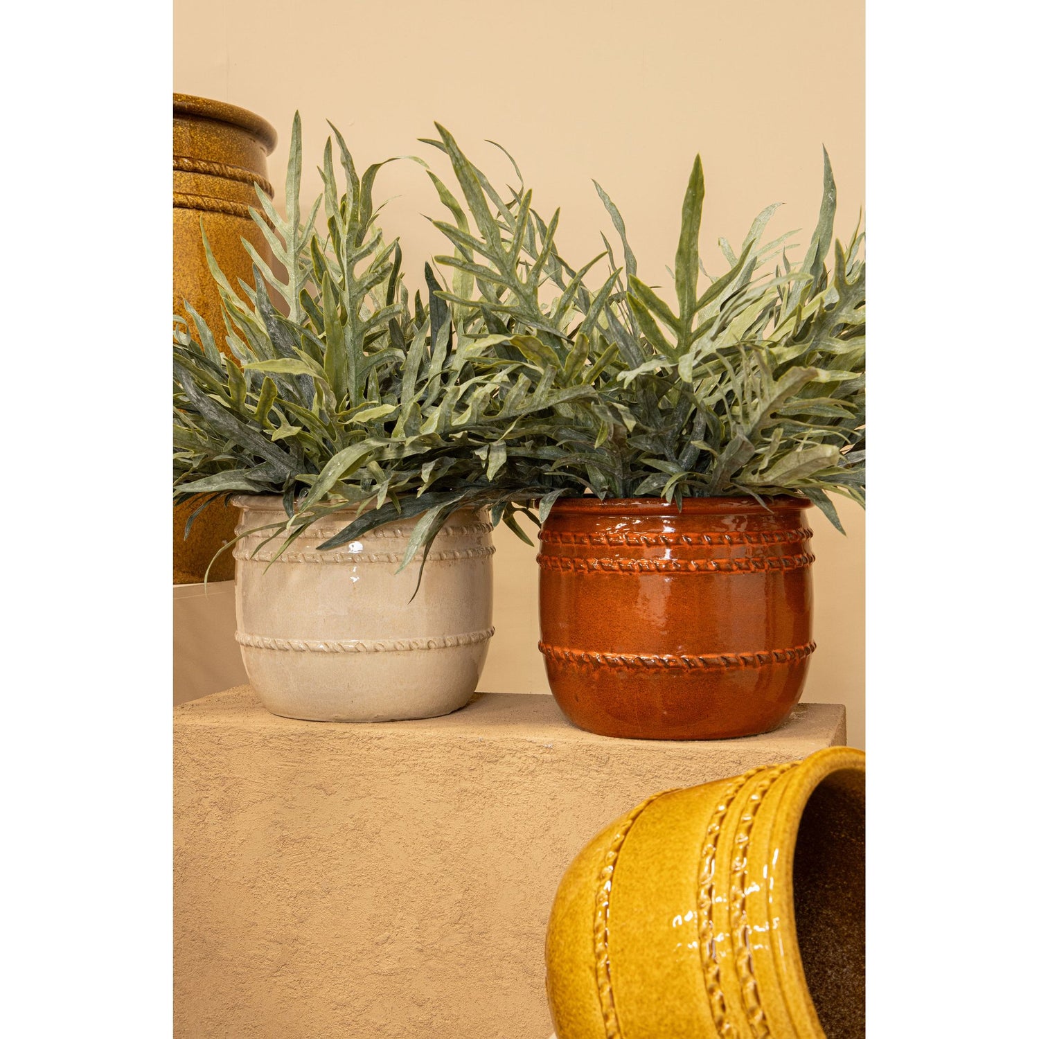 Pot – Terracotta Ceramic, Smooth Design, Orange, S, Low – Lilliah | PTMD