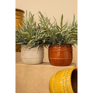 Pot – Terracotta Ceramic, Smooth Design, Orange, S, Low – Lilliah | PTMD