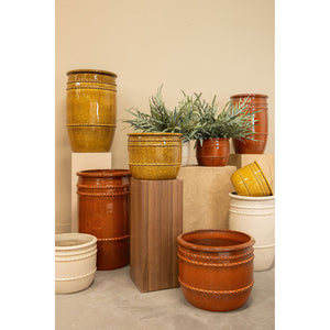 Pot – Terracotta Ceramic, Smooth Design, Orange, S, Low – Lilliah | PTMD