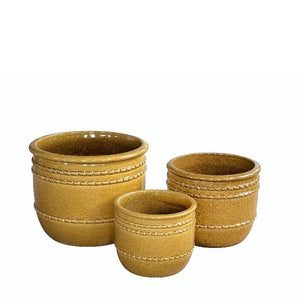 Pot – Terracotta Ceramic, Smooth Design, Yellow, S, Low – Lilliah | PTMD