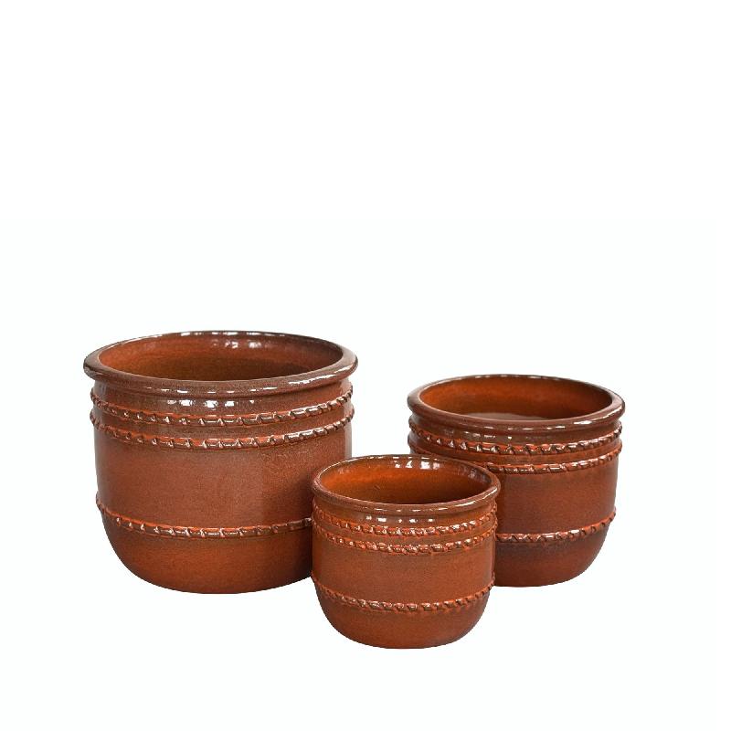Pot – Terracotta Ceramic, Smooth Design, Orange, S, Low – Lilliah | PTMD