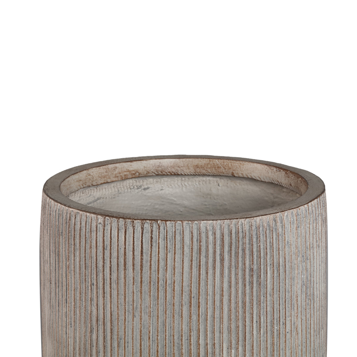 Pot – light brown surface, cement material, tall shape, set of 2 – Olav | PTMD