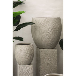 Pot – beige surface, cement material, stone look, set of 3 – Berwin | PTMD