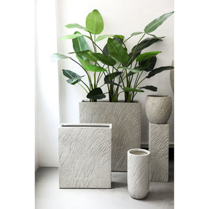 Pot – beige surface, cement material, rectangular shape, set of 2 – Berwin | PTMD