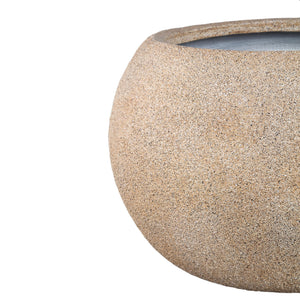 Pot – beige surface, cement material, spherical shape, set of 2 – Nihara | PTMD