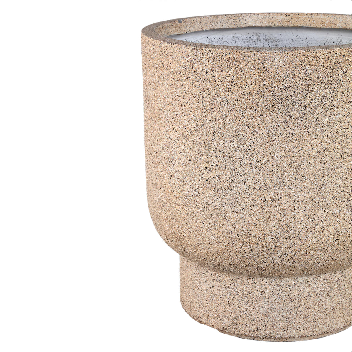 Topf – Beige Oberfläche, Zement Material, mit Fuß, 3er Set – Nihara | PTMD
