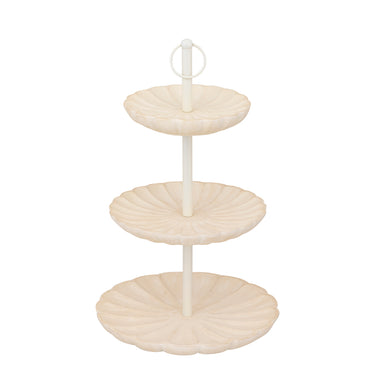Etagere – Dreistufiges Design, Mangoholz Material, Runde Form, Creme – Meril | PTMD