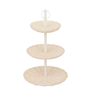 Etagere – Dreistufiges Design, Mangoholz Material, Runde Form, Creme – Meril | PTMD