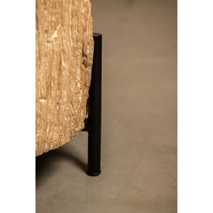 Couchtisch – Versteinertes Holz Optik, Fiberglas, Organische Form, Natur, L – Taly | PTMD