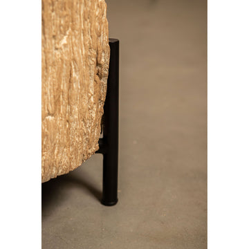 Couchtisch – Versteinertes Holz Optik, Fiberglas, Organische Form, Natur, L – Taly | PTMD