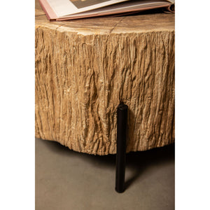 Couchtisch – Versteinertes Holz Optik, Fiberglas, Organische Form, Natur, L – Taly | PTMD