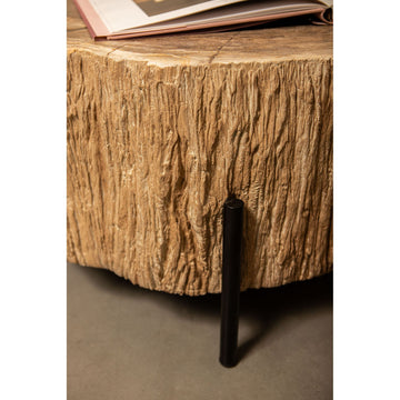 Couchtisch – Versteinertes Holz Optik, Fiberglas, Organische Form, Natur, L – Taly | PTMD