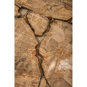 Couchtisch – Versteinertes Holz Optik, Fiberglas, Organische Form, Natur, L – Taly | PTMD