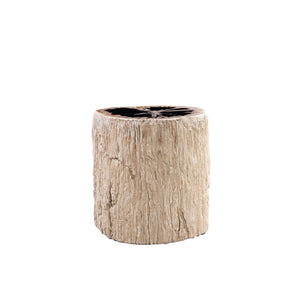 Stool - petrified wood, resin stone, round, natural, handmade - Taly | PTMD
