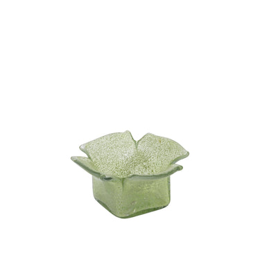 Teelichthalter aus Glas mit glänzend grüner Oberfläche, organischer Form, stapelbar, S – Aliah | PTMD