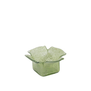 Teelichthalter aus Glas mit glänzend grüner Oberfläche, organischer Form, stapelbar, S – Aliah | PTMD