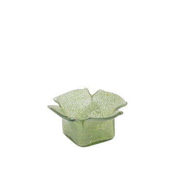 Teelichthalter aus Glas mit glänzend grüner Oberfläche, organischer Form, stapelbar, S – Aliah | PTMD