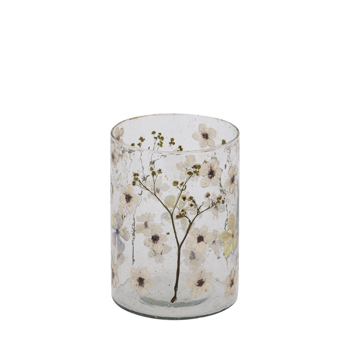 Vase – Straight Design, Leaf Mosaic Finish, White Color, S – Gresa | PTMD