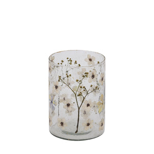 Vase – Straight Design, Leaf Mosaic Finish, White Color, S – Gresa | PTMD