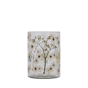 Vase – Straight Design, Leaf Mosaic Finish, White Color, S – Gresa | PTMD