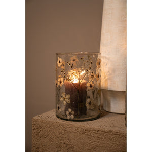 Vase – Straight Design, Leaf Mosaic Finish, White Color, L – Gresa | PTMD