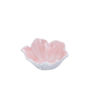Bowl - Cast Aluminum, Floral Shape, Organic Contour, Light Pink, Enamel Finish, S – Wonda | PTMD