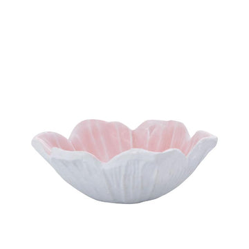 Schale - Aluminiumguss, Blumenform, organische Kontur, Hellrosa, M – Wonda | PTMD