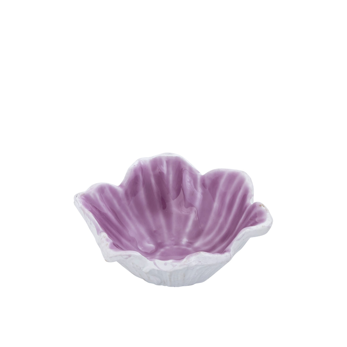 Schale - Aluminiumguss, Blumenform, organische Kontur, Lila, S – Wonda | PTMD
