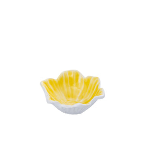 Schale - Aluminiumguss, Blumenform, organische Kontur, Gelb, S – Wonda | PTMD