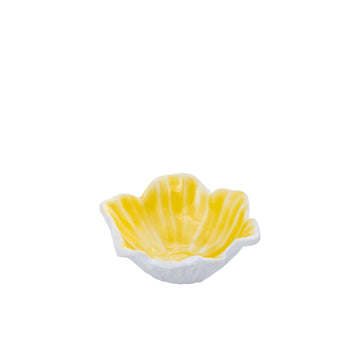 Schale - Aluminiumguss, Blumenform, organische Kontur, Gelb, S – Wonda | PTMD