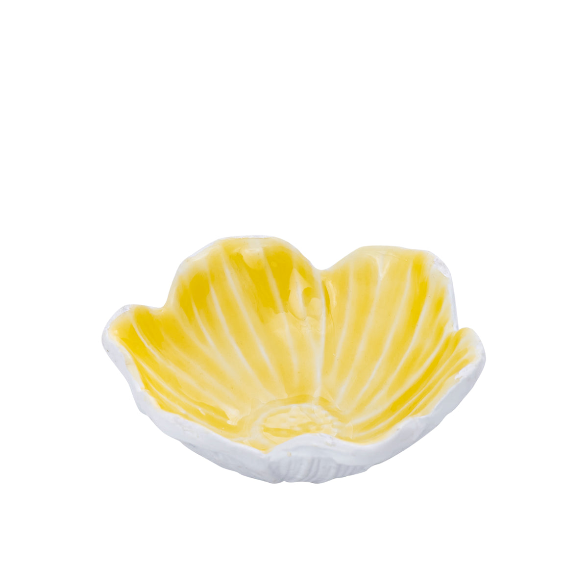 Schale - Aluminiumguss, Blumenform, organische Kontur, Gelb, M – Wonda | PTMD