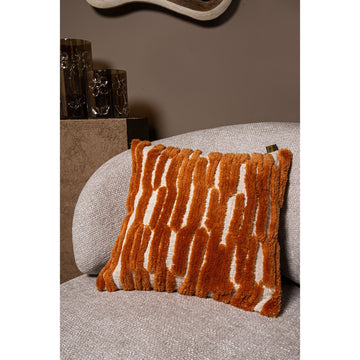 Kissen – Baumwolle, Gesticktes Muster, Quadratische Form, Orange, S – Genica | PTMD