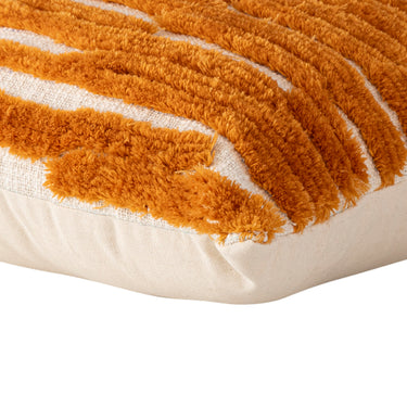 Cotton cushion with wave embroidery, rectangular shape & polyester filling, S – Genica | PTMD