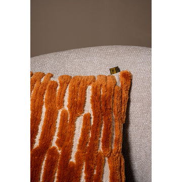 Kissen – Baumwolle, Gesticktes Muster, Rechteckige Form, Orange, L – Genica | PTMD