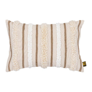 Pillow – Soft Cotton Fabric, Embroidered Detail, Rectangular Shape, L – Rashel | PTMD
