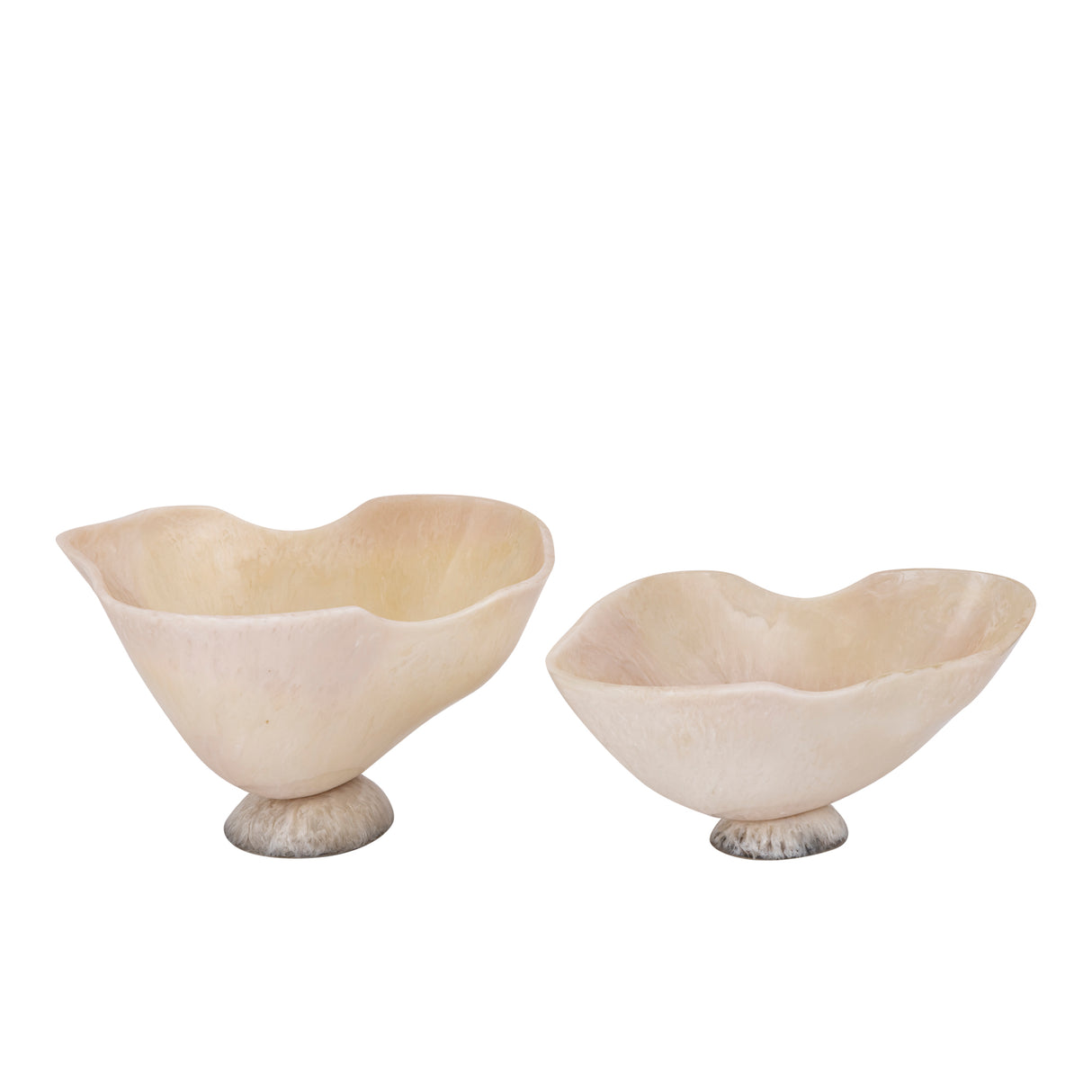 Bowl - Polyresin, handcrafted, white, organic boat shape, large – Cayley | PTMD