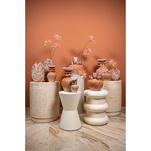 Vase – Wirbel Design, Keramik Material, Pfirsich Farbe, L – Mailia | PTMD