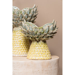 Vase – Gelbe Farbe, Ananasform, Strukturierte Oberfläche, Keramik, S – Marloe | PTMD