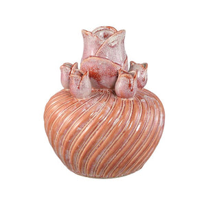 Vase – Wirbel Design, Keramik Material, Pfirsich Farbe, L – Mailia | PTMD