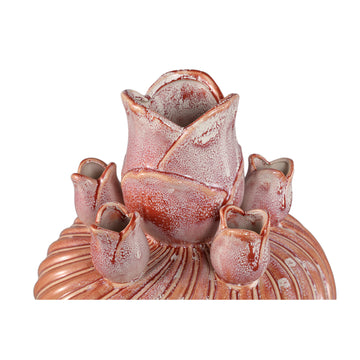 Vase - Swirl Design, Ceramic Material, Peach Color, S - Mailia | PTMD